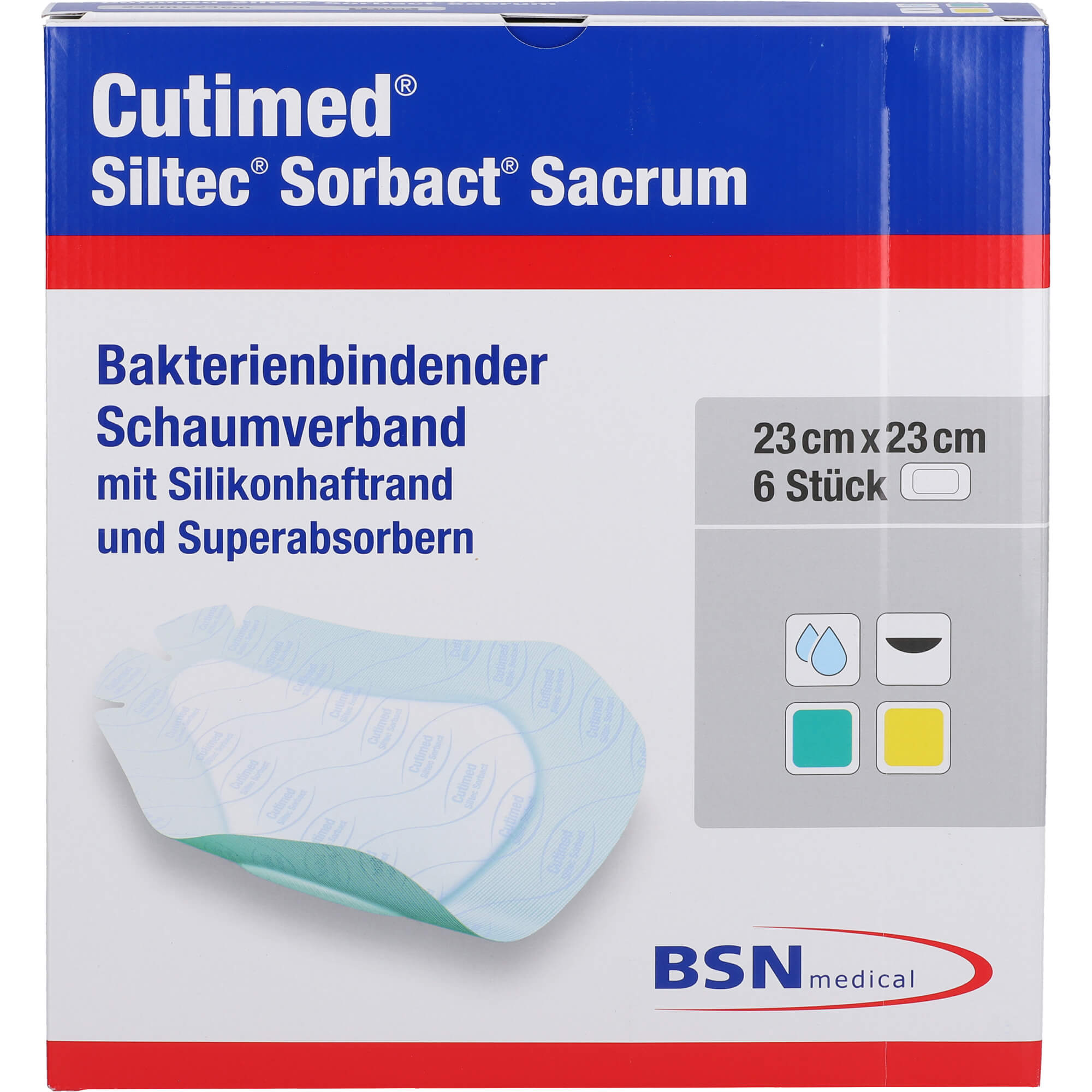 CUTIMED Siltec Sorbact Sacrum B PU-Verb.23x23 cm
