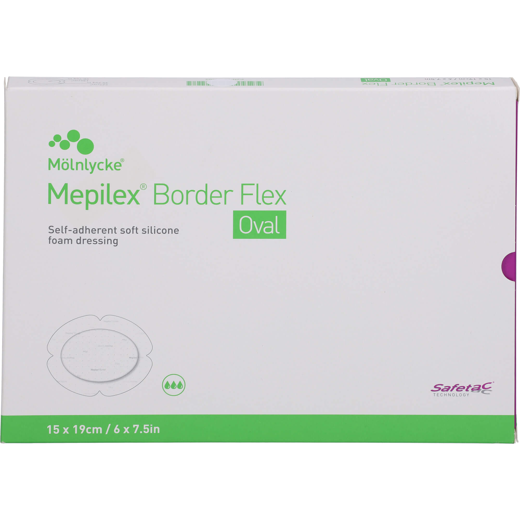 MEPILEX Border Flex Schaumverb.haft.15x19 cm oval