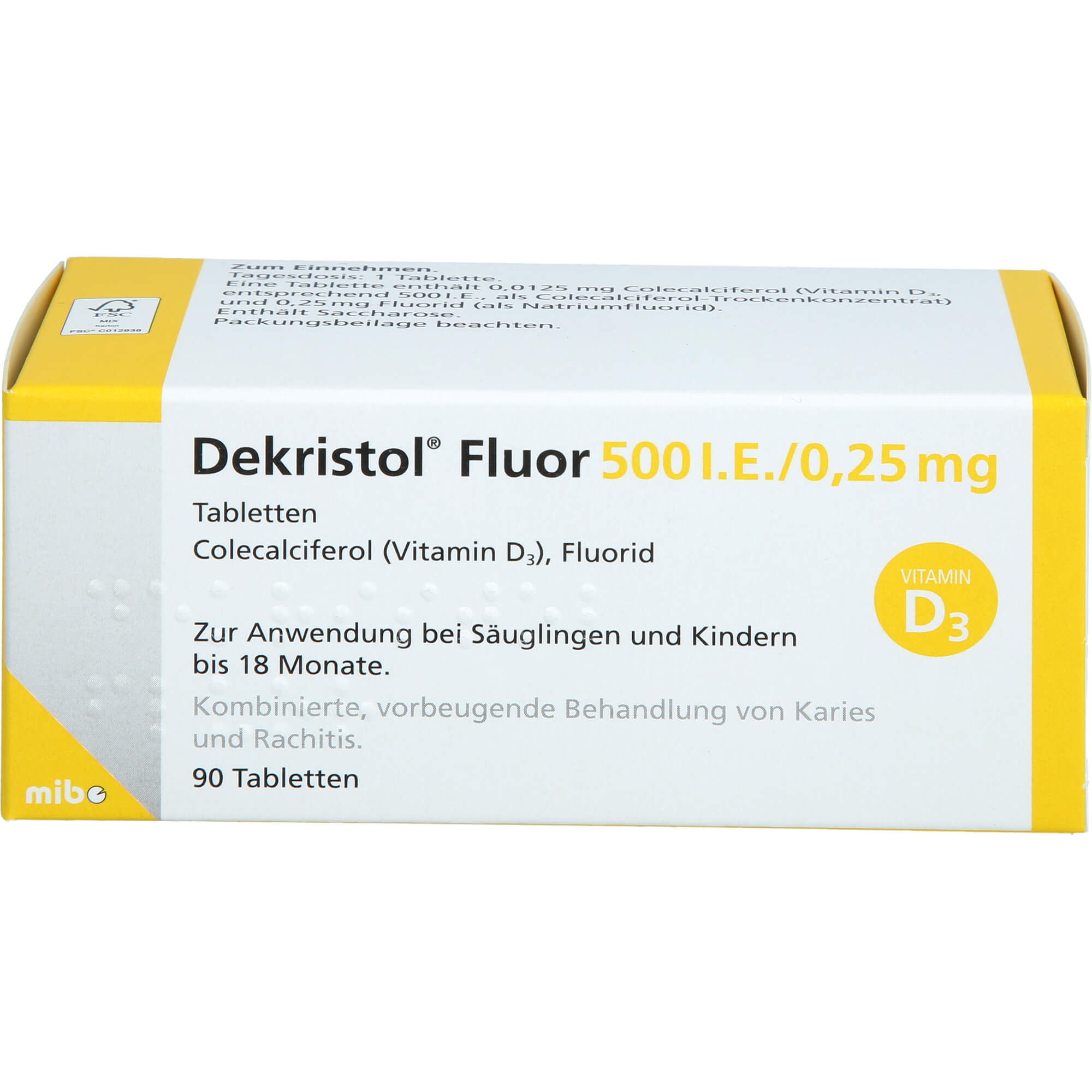 DEKRISTOL Fluor 500 I.E./0,25 mg Tabletten