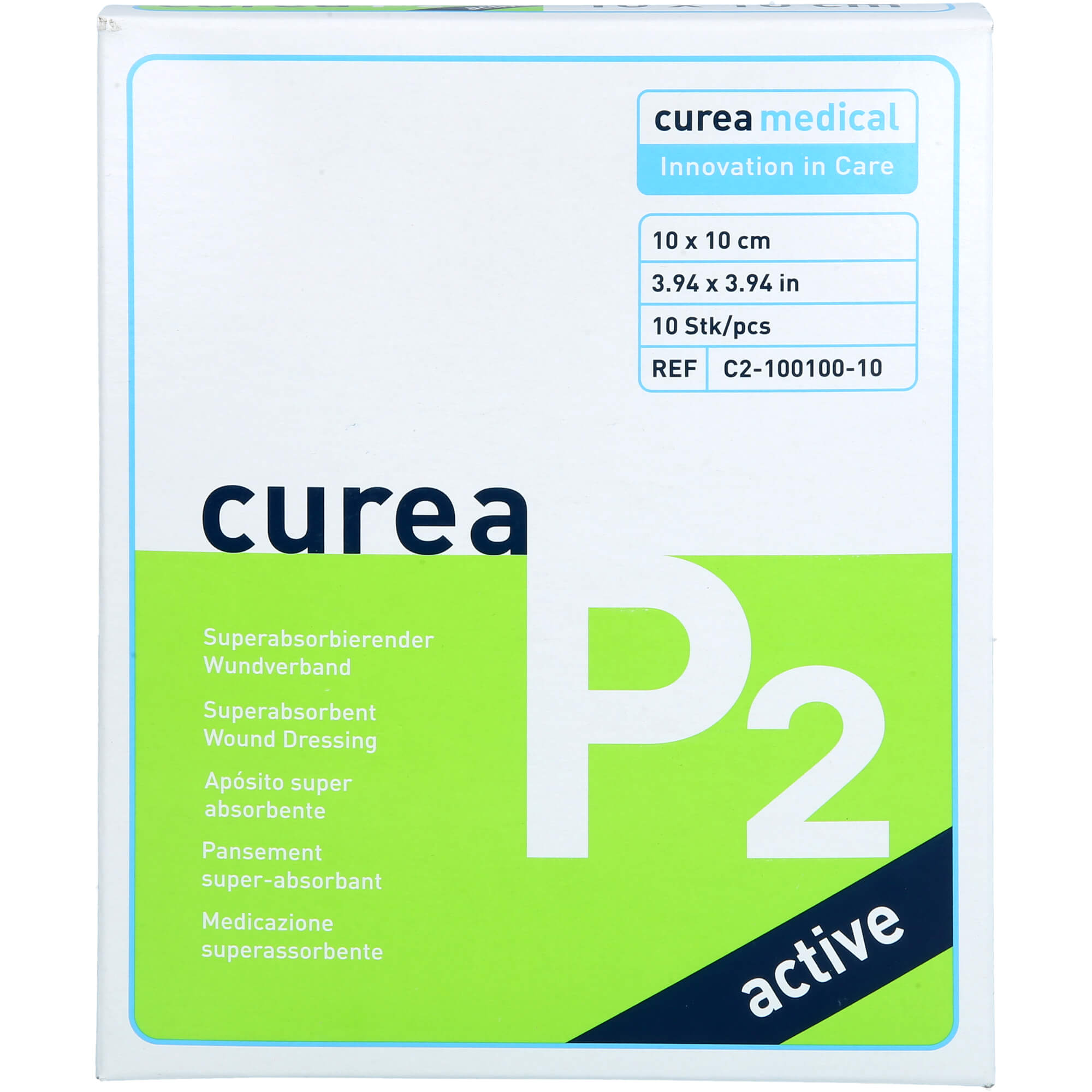 CUREA P2 active superabs.Wundaufl.10x10 cm