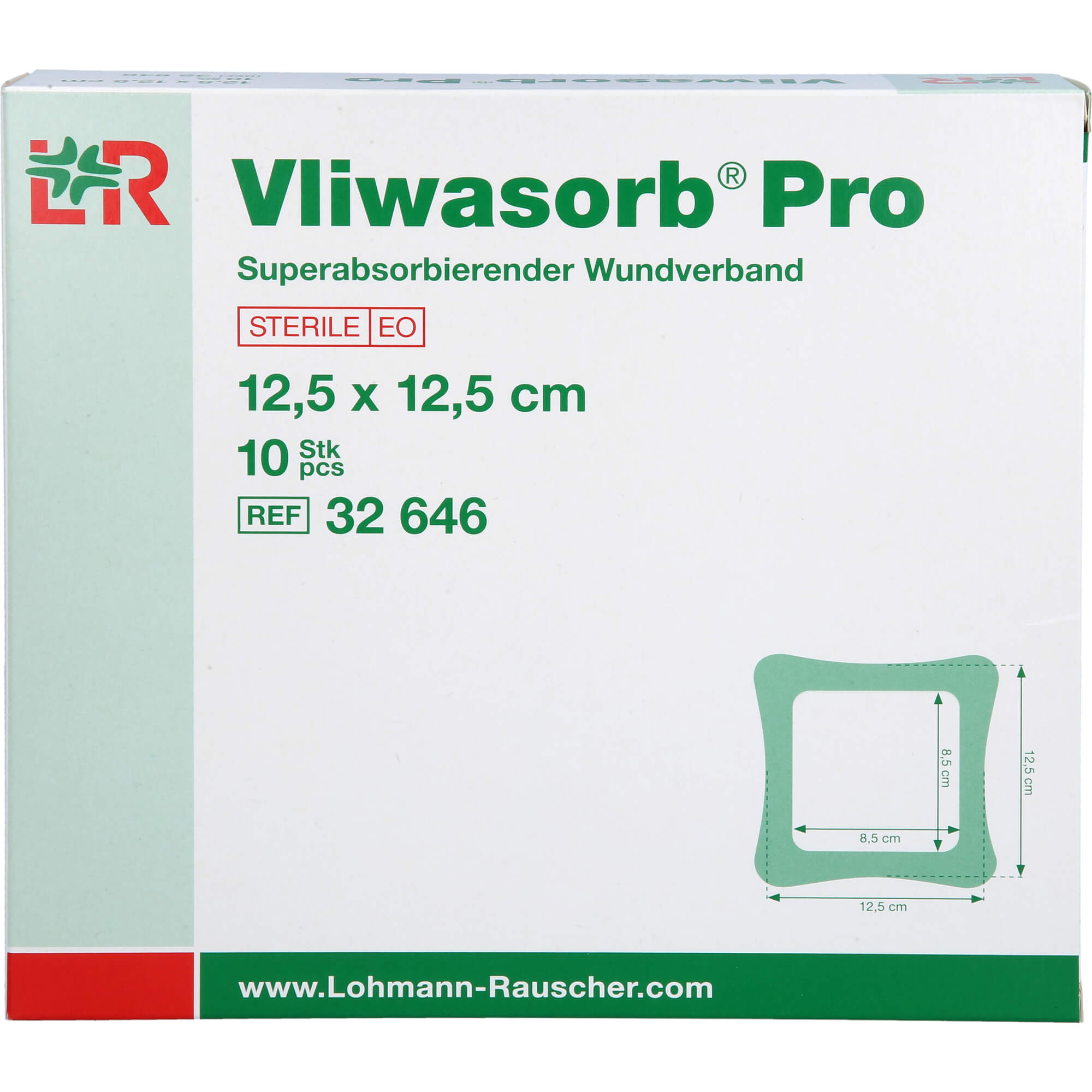 VLIWASORB Pro superabsorb.Komp.steril 12,5x12,5 cm