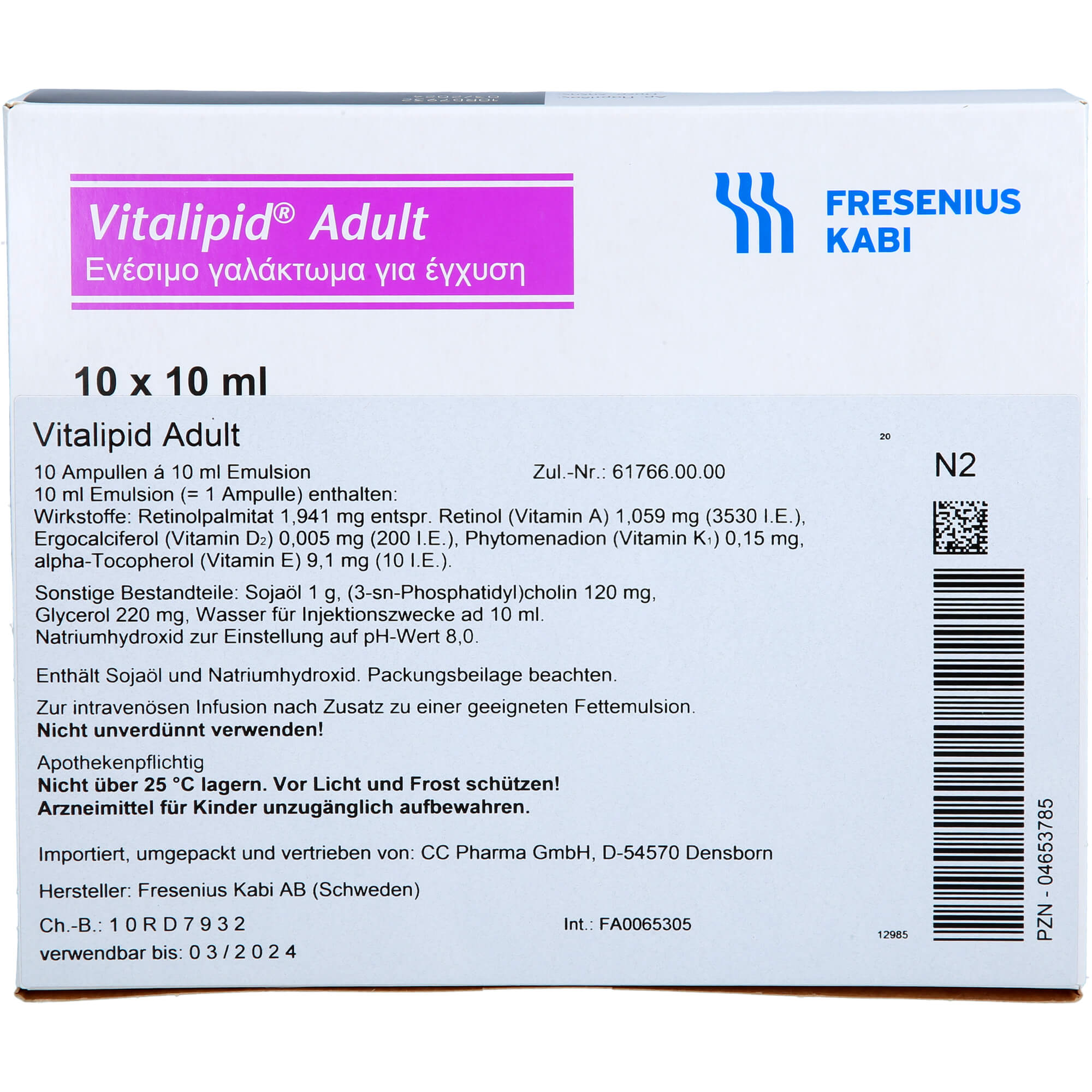 VITALIPID Adult Emulsion zur Infusion Ampullen
