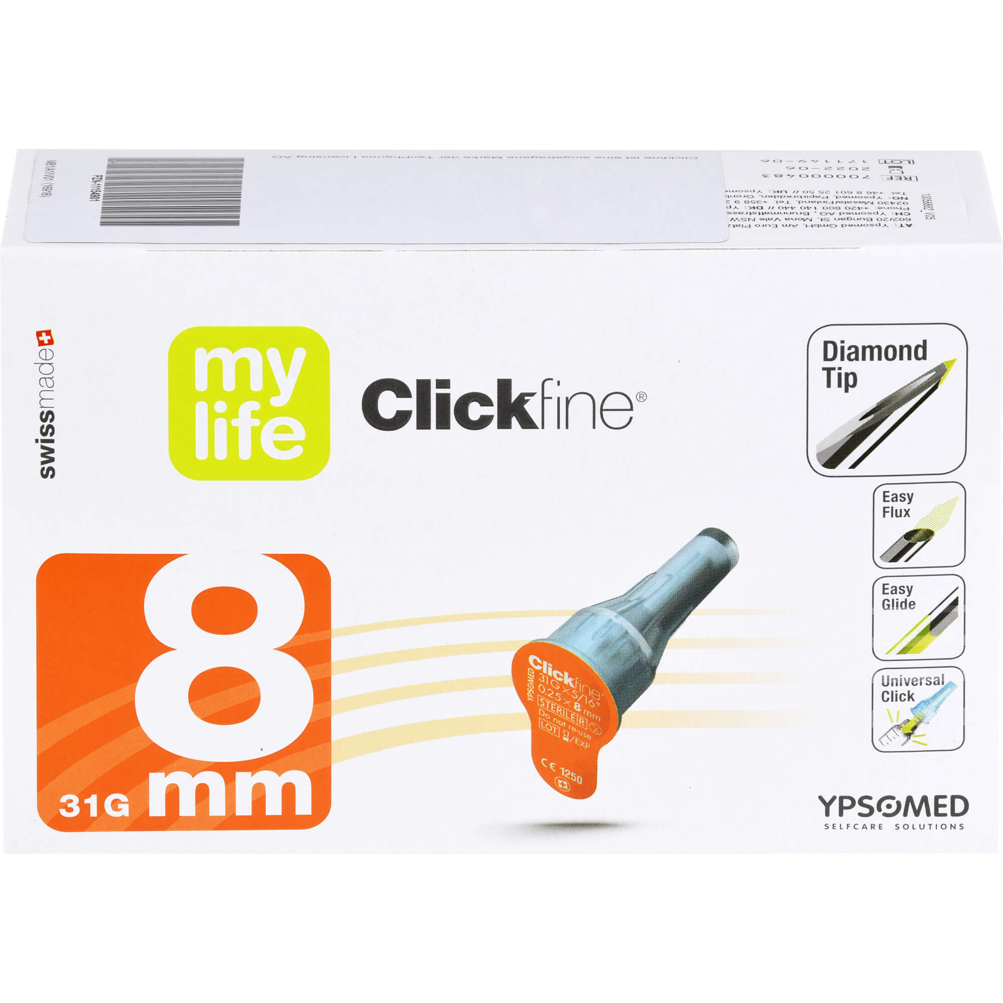 MYLIFE Clickfine Pen-Nadeln 8 mm 31 G