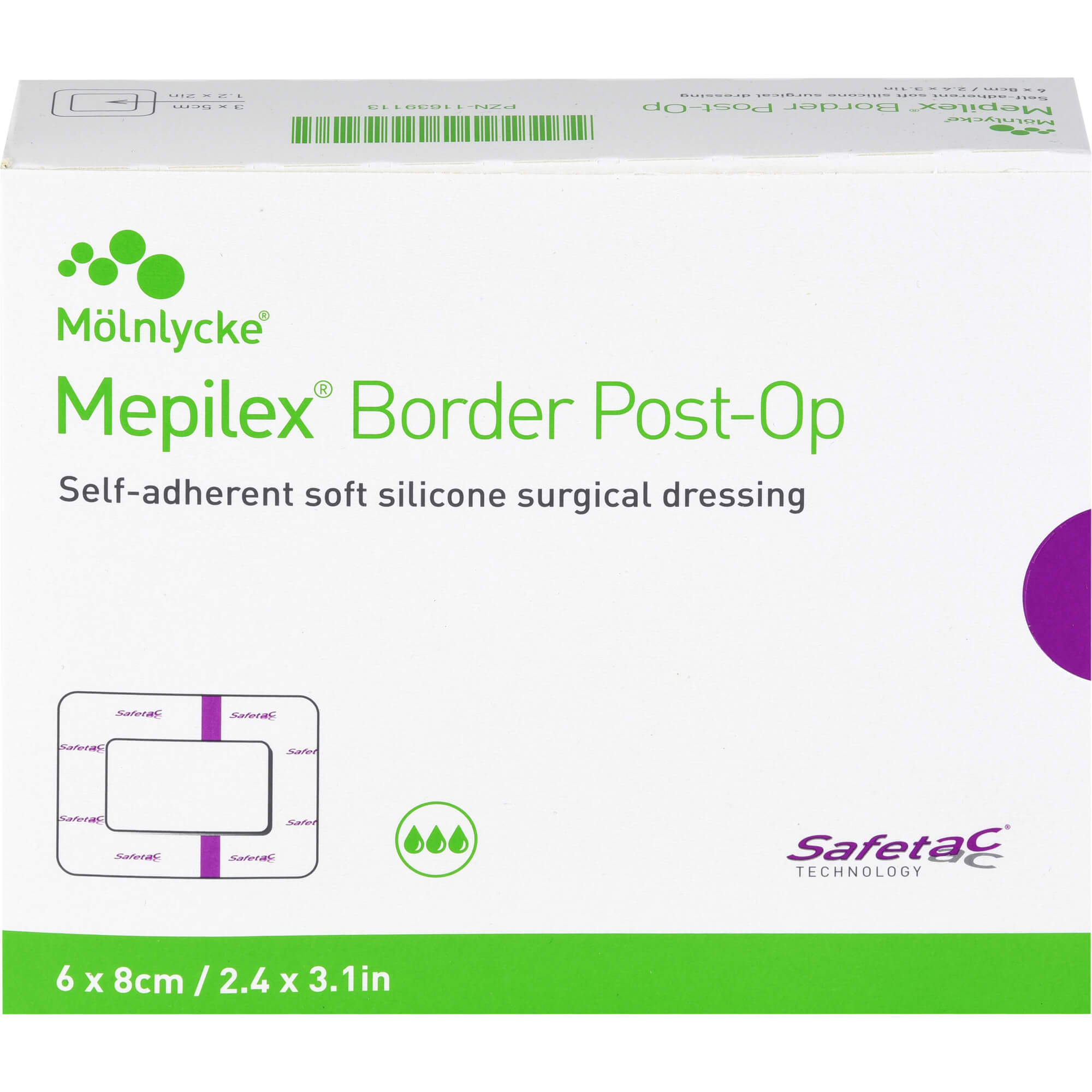 MEPILEX Border Post-OP Verband haftend 6x8 cm