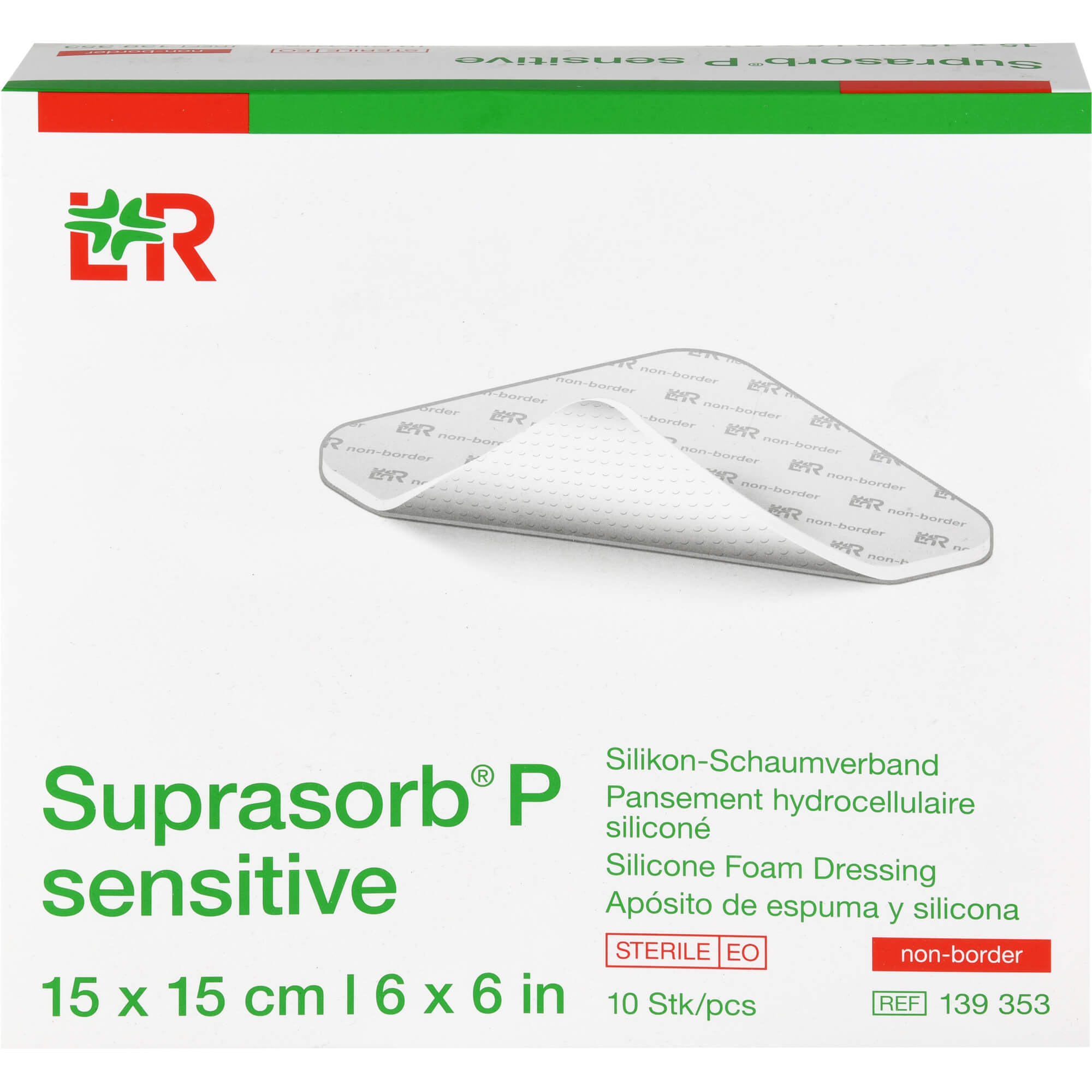 SUPRASORB P sensitive PU-Schaumv.non-bor.15x15cm