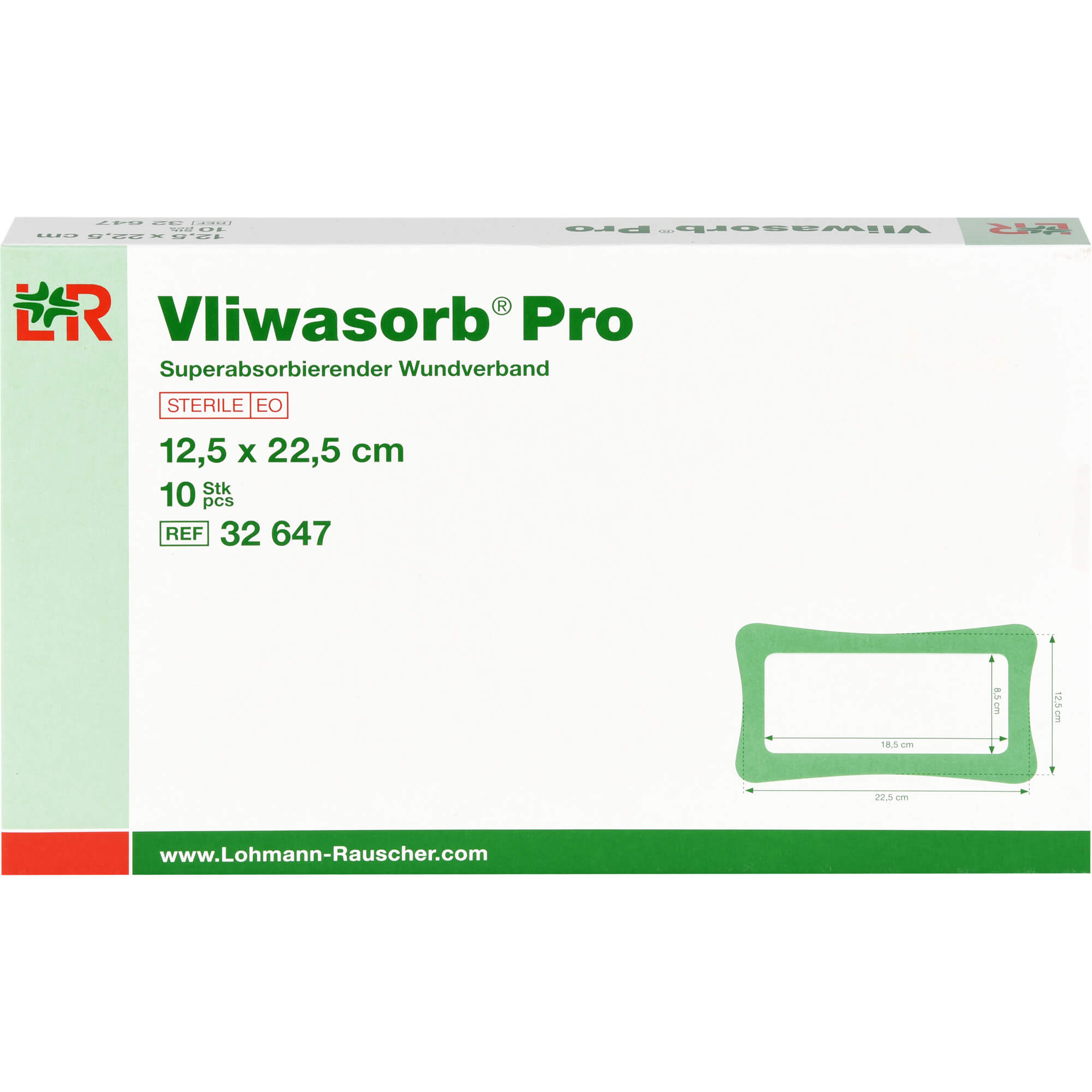 VLIWASORB Pro superabsorb.Komp.steril 12,5x22,5 cm