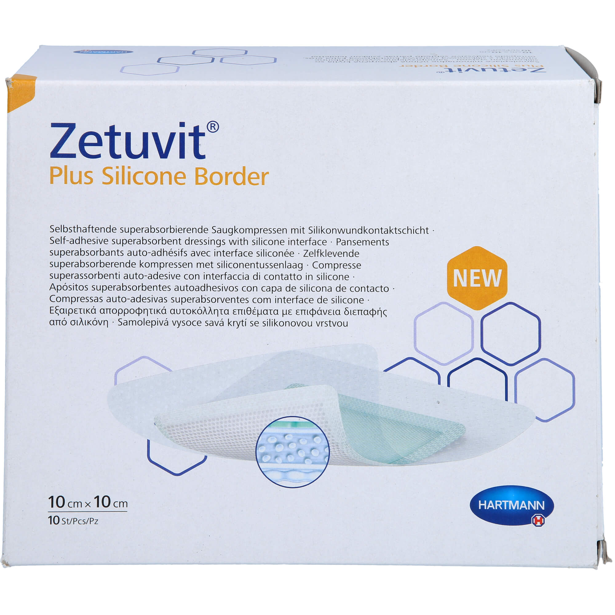 ZETUVIT Plus Silicone Border steril 10x10 cm