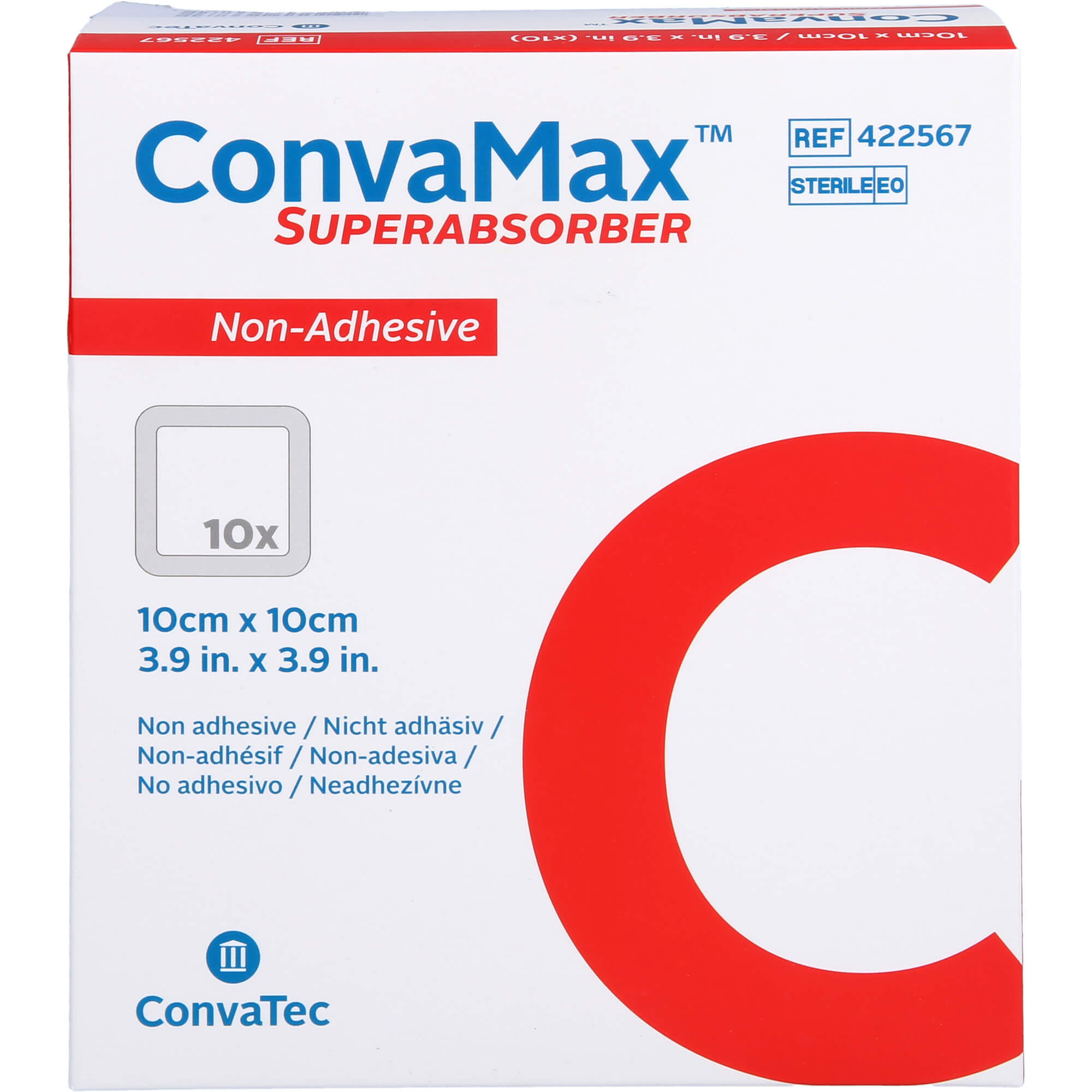 CONVAMAX Superabsorber nicht adhäsiv 10x10 cm