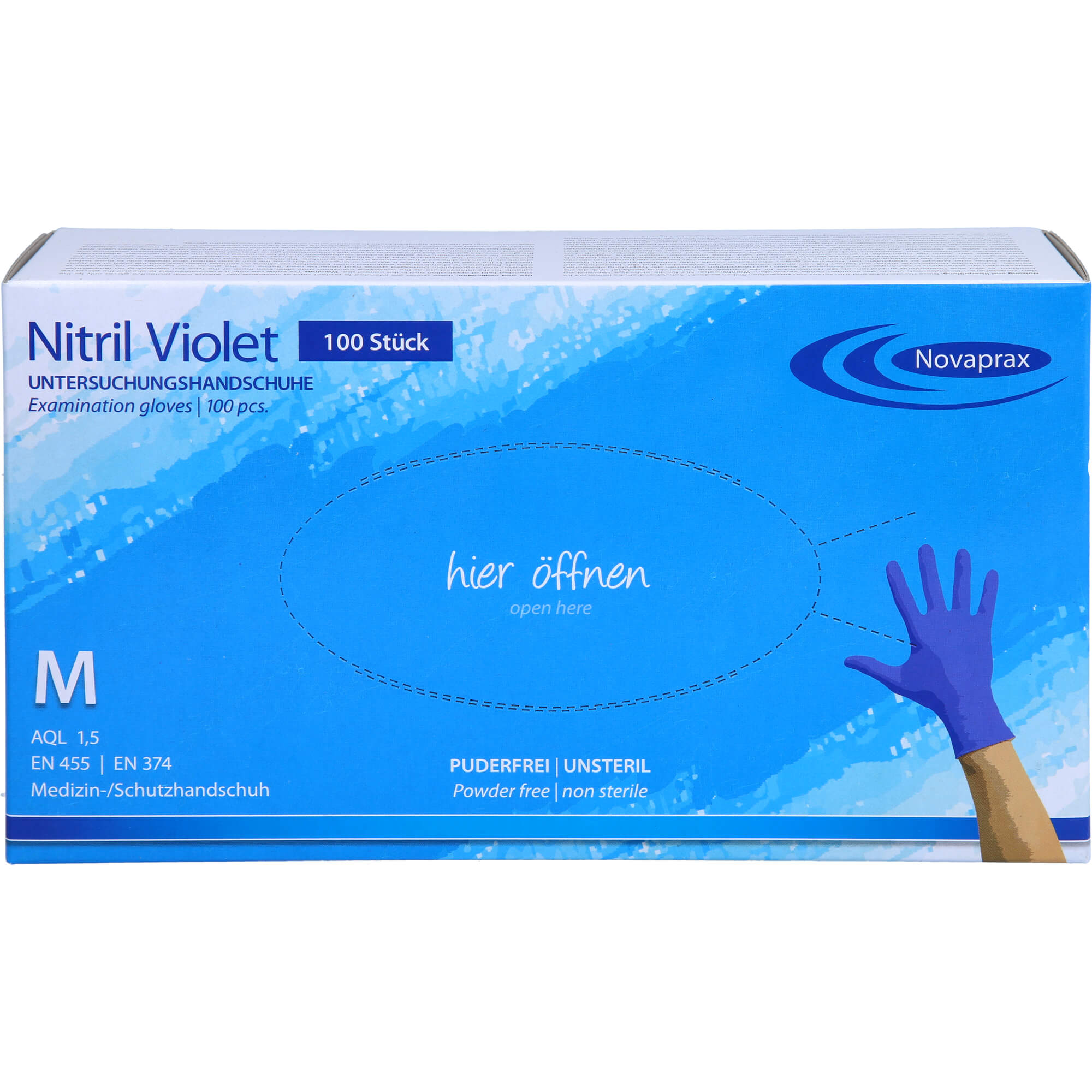 NITRIL Handschuhe unste.puderfrei Gr.M blue violet