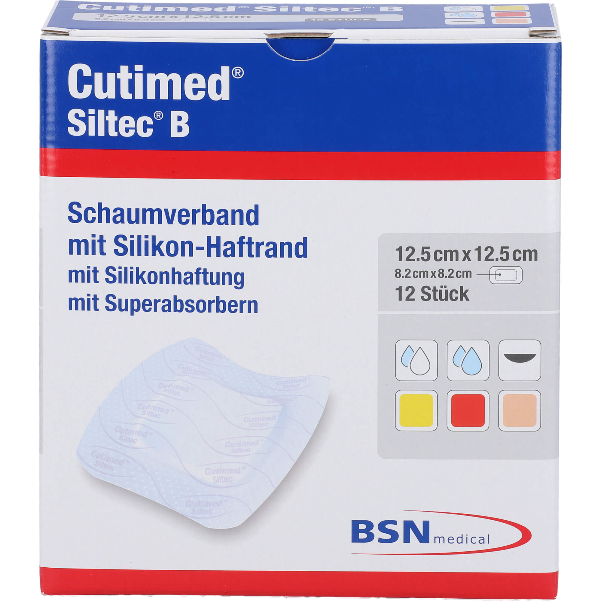CUTIMED Siltec B Schaumverb.12,5x12,5 cm m.Haftr.