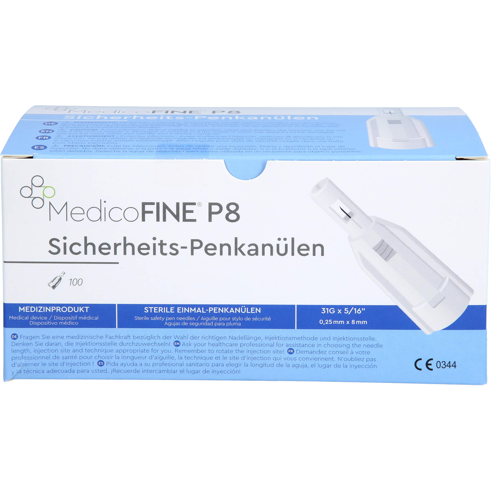 MEDICOFINE P8 Sicherheits-Pen Kanüle 8 mm