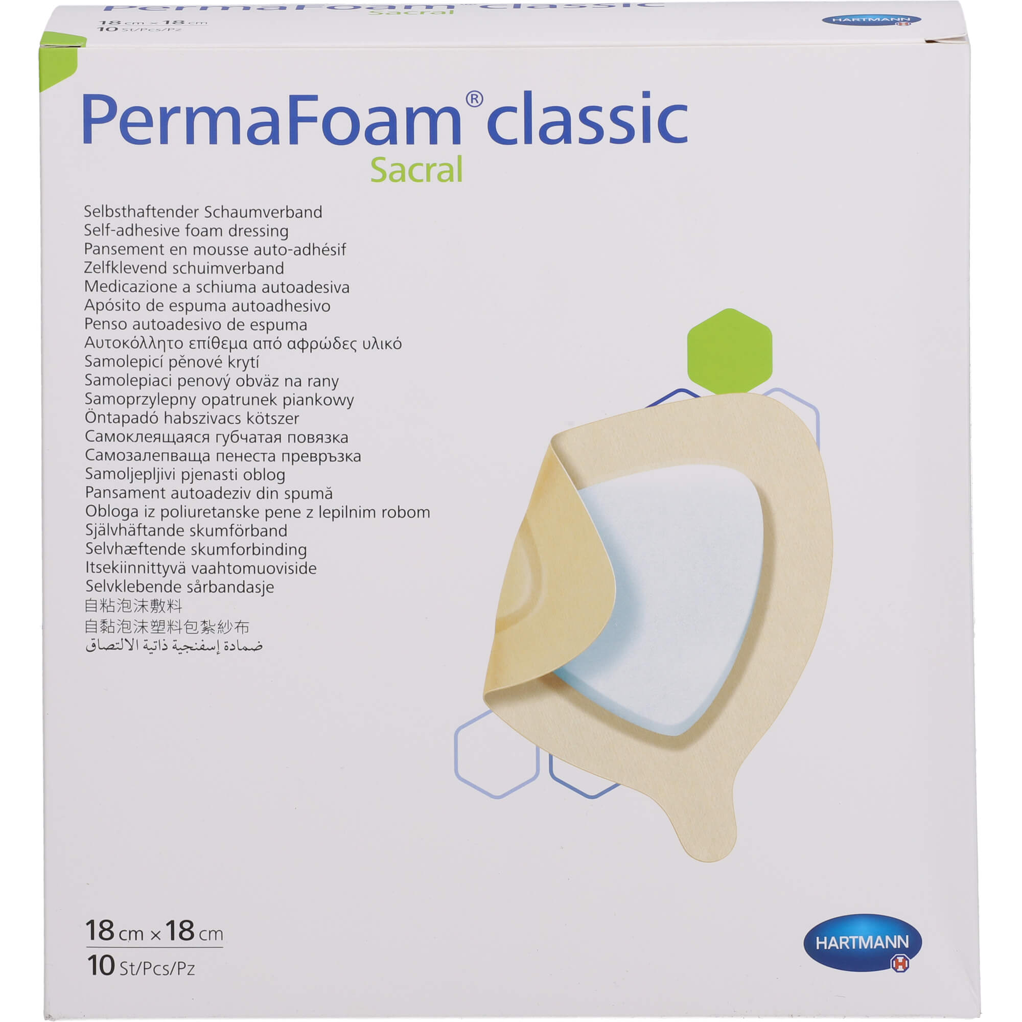 PERMAFOAM classic Sacral Schaumverband 18x18 cm