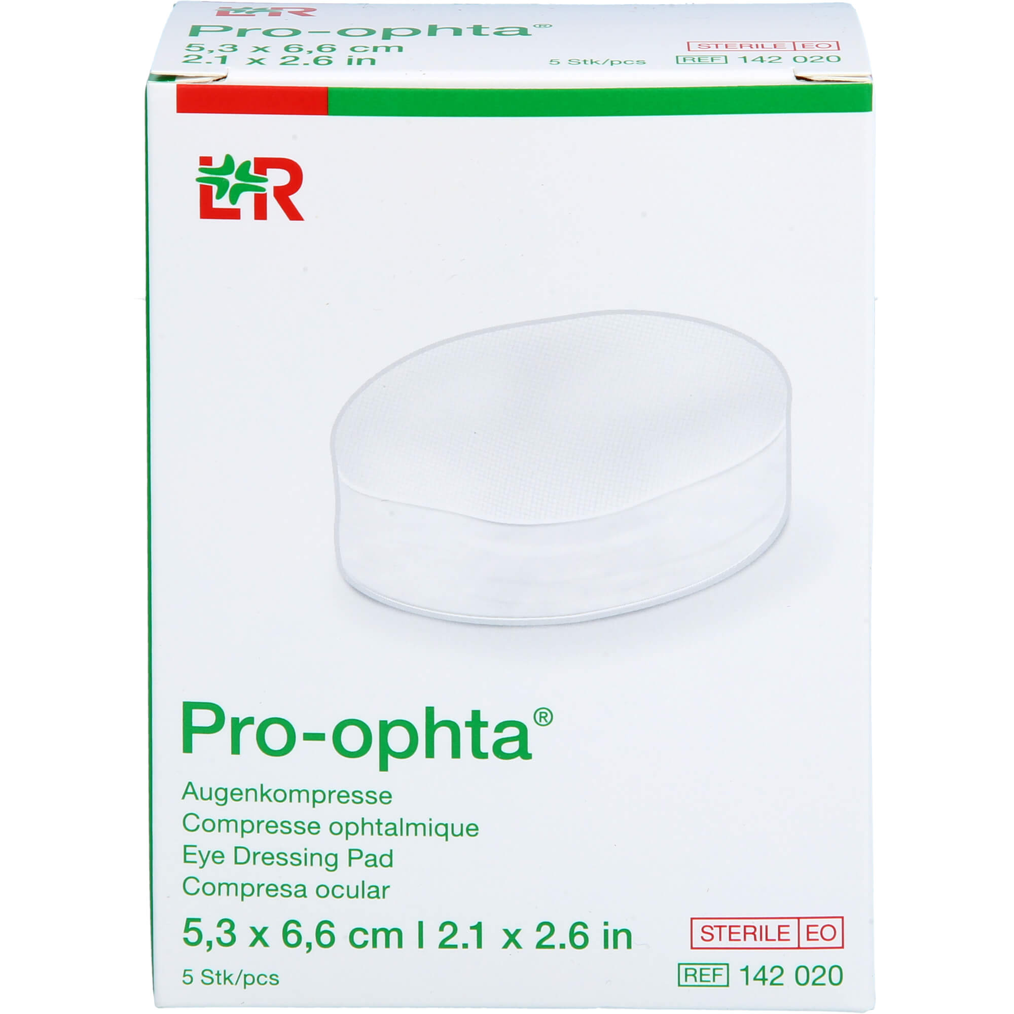 PRO-OPHTA Augenkompresse 5,3x6,6 cm steril