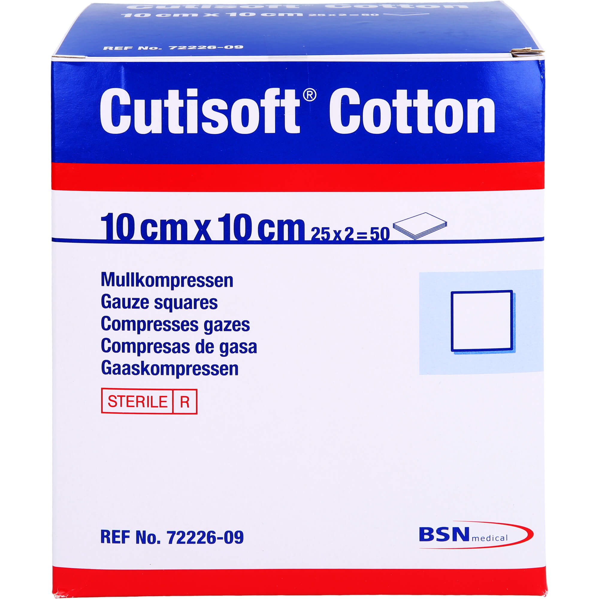 CUTISOFT Cotton Kompr.10x10 cm ster.12fach