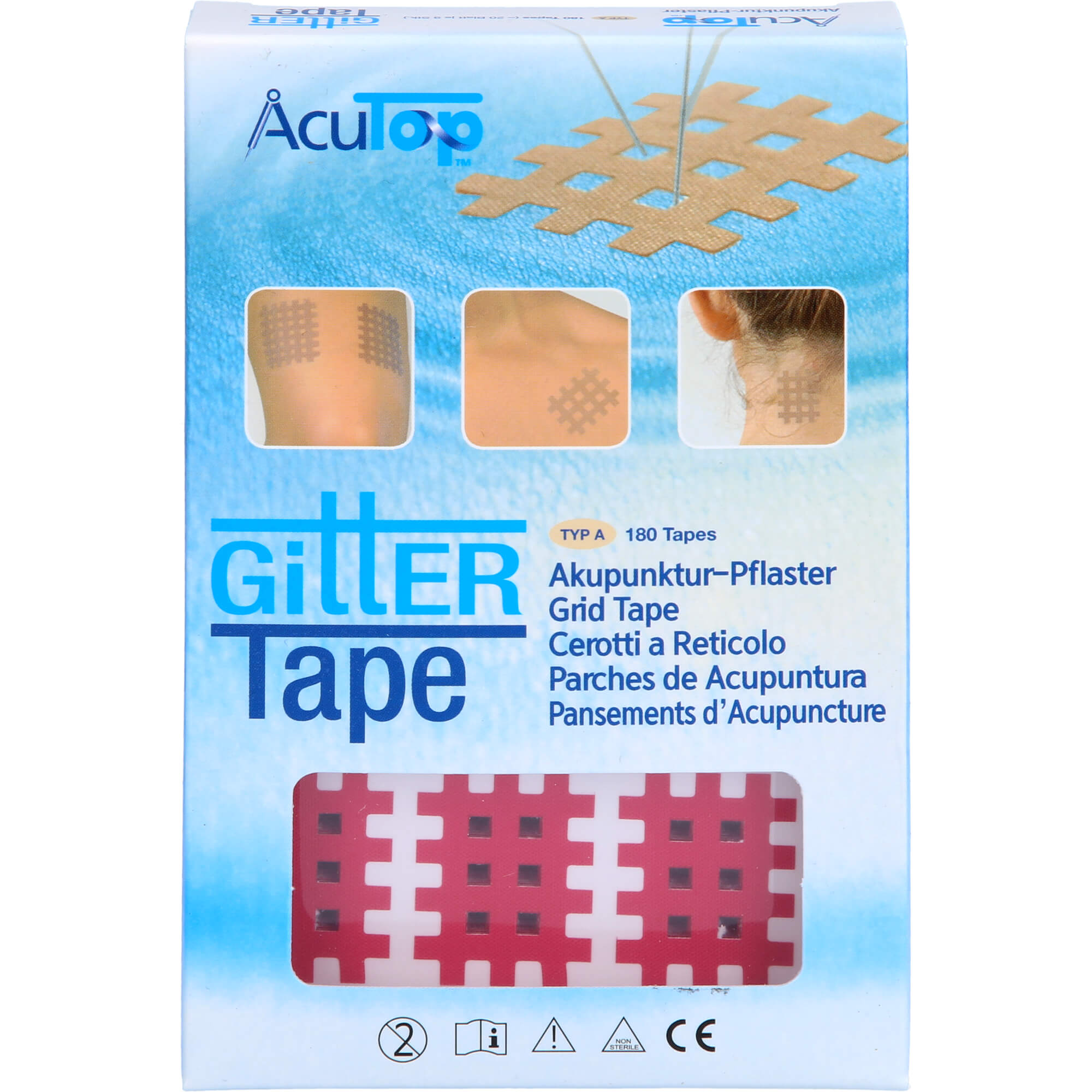 GITTER Tape AcuTop Akupunkturpflaster 2x3 cm pink