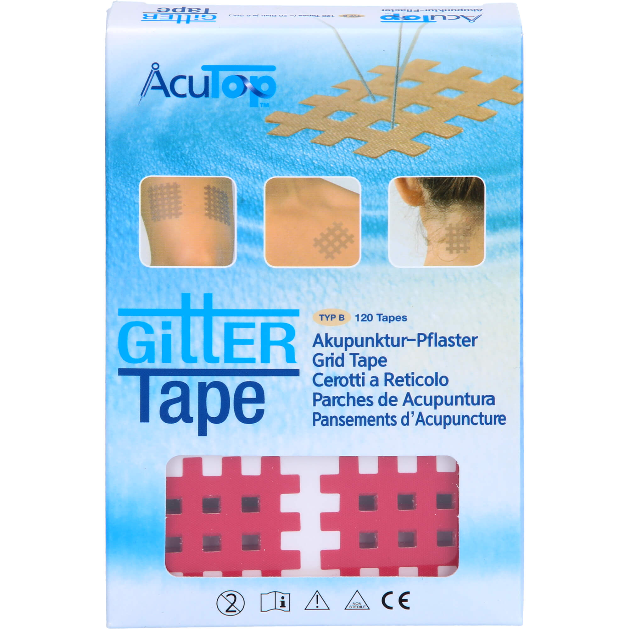 GITTER Tape AcuTop Akupunkturpflaster 3x4 cm pink