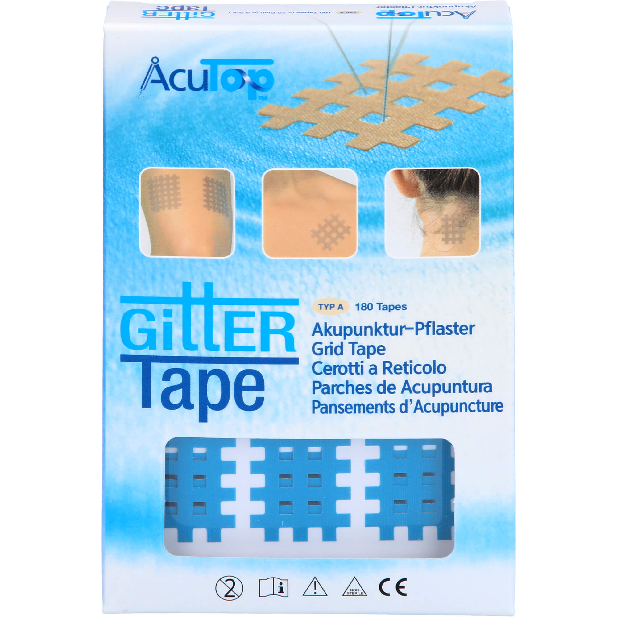 GITTER Tape AcuTop Akupunkturpflaster 2x3 cm blau