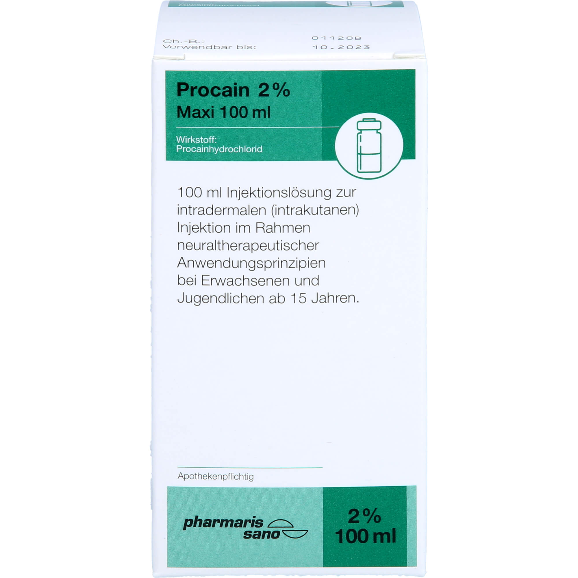 PROCAIN pharmarissano 2% Maxi Inj.-Lsg.Fla.100 ml