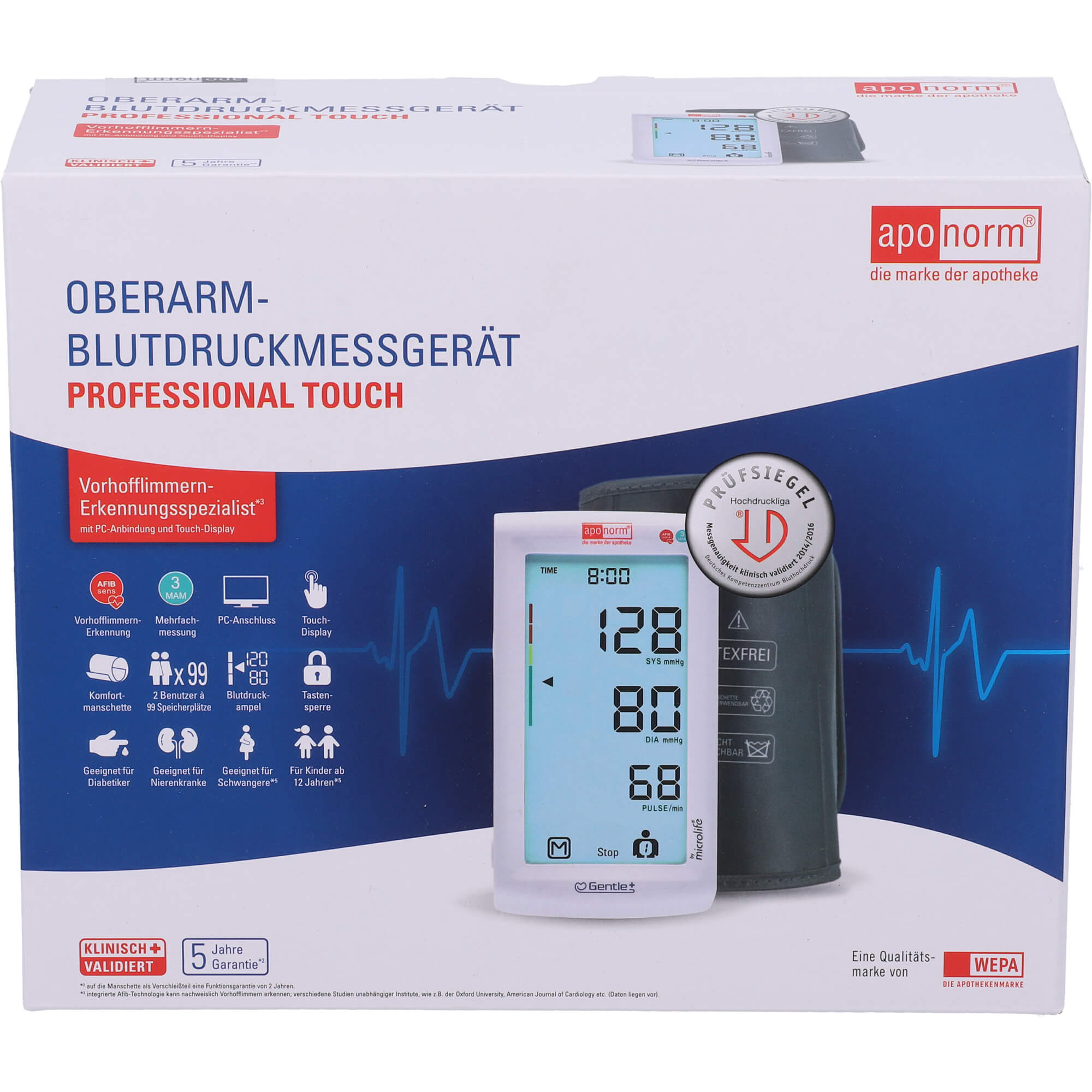 APONORM Blutdruck Messgerät Professional Touch Oberarm