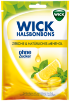 WICK Zitrone & natürliches Menthol Bonb.o.Zucker