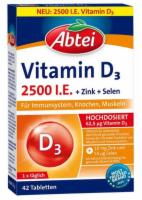 ABTEI Vitamin D3 2500 I.E. Tabletten Titandioxidfr